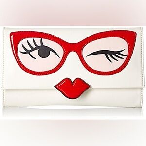 Kate Spade Rose Colored Glasses Frames Clutch Bag